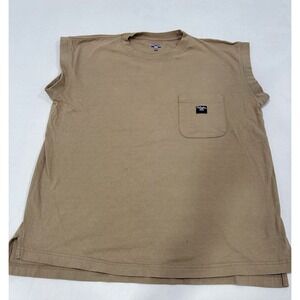 Walls Work Wear, pocket , sleeveless shirt L Tan 100% Cotton Durable